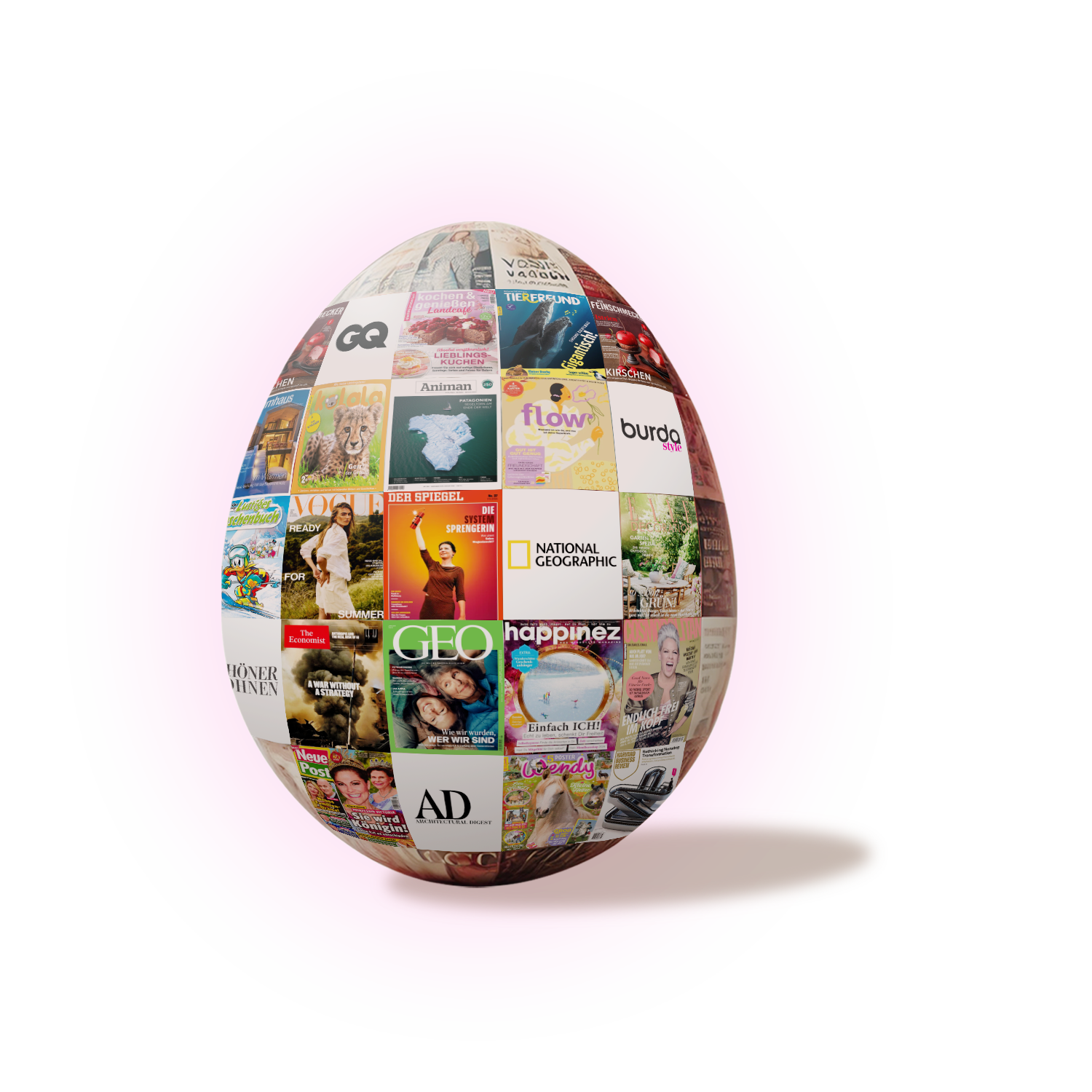 Œuf de Pâques Edigroup — fait de couvertures de magazines